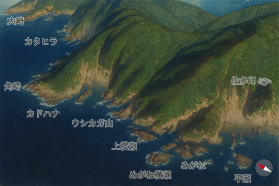 佐多岬（西側の根元付近）