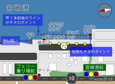 フェーリーターミナル付近のポイント