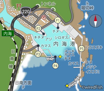 内海港ポイント図